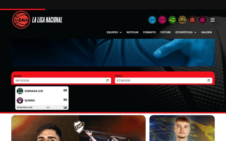 Screenshot of laliganacional.com.ar