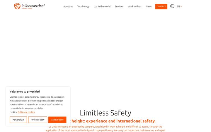 Screenshot of lalineavertical.com