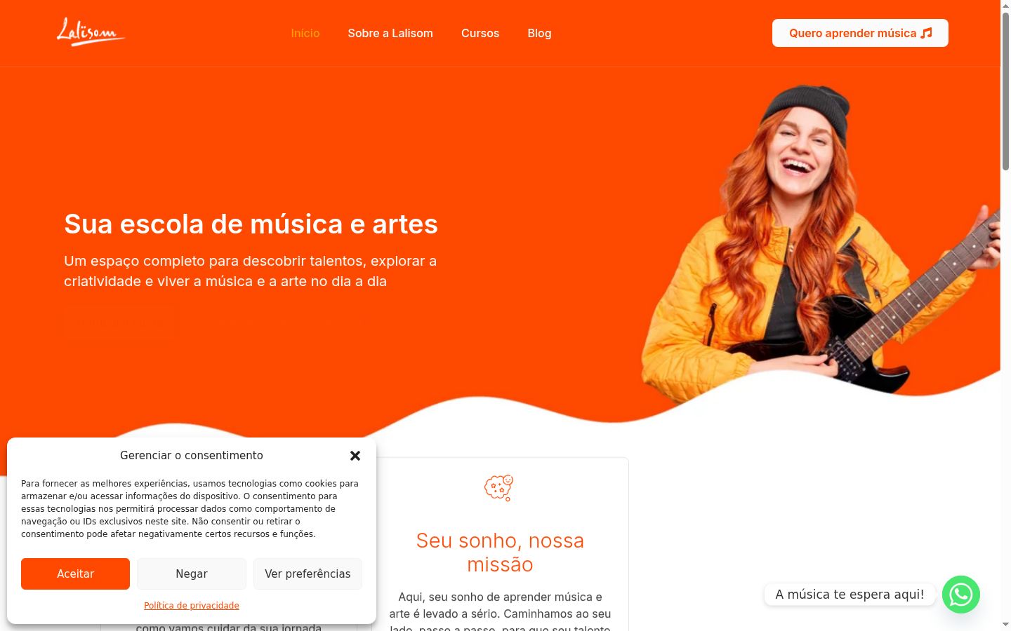 Captura de pantalla del banner de consentimiento mostrado antes de cualquier interacción