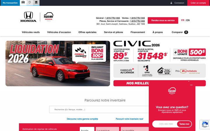 Screenshot of lallierhondahull.com