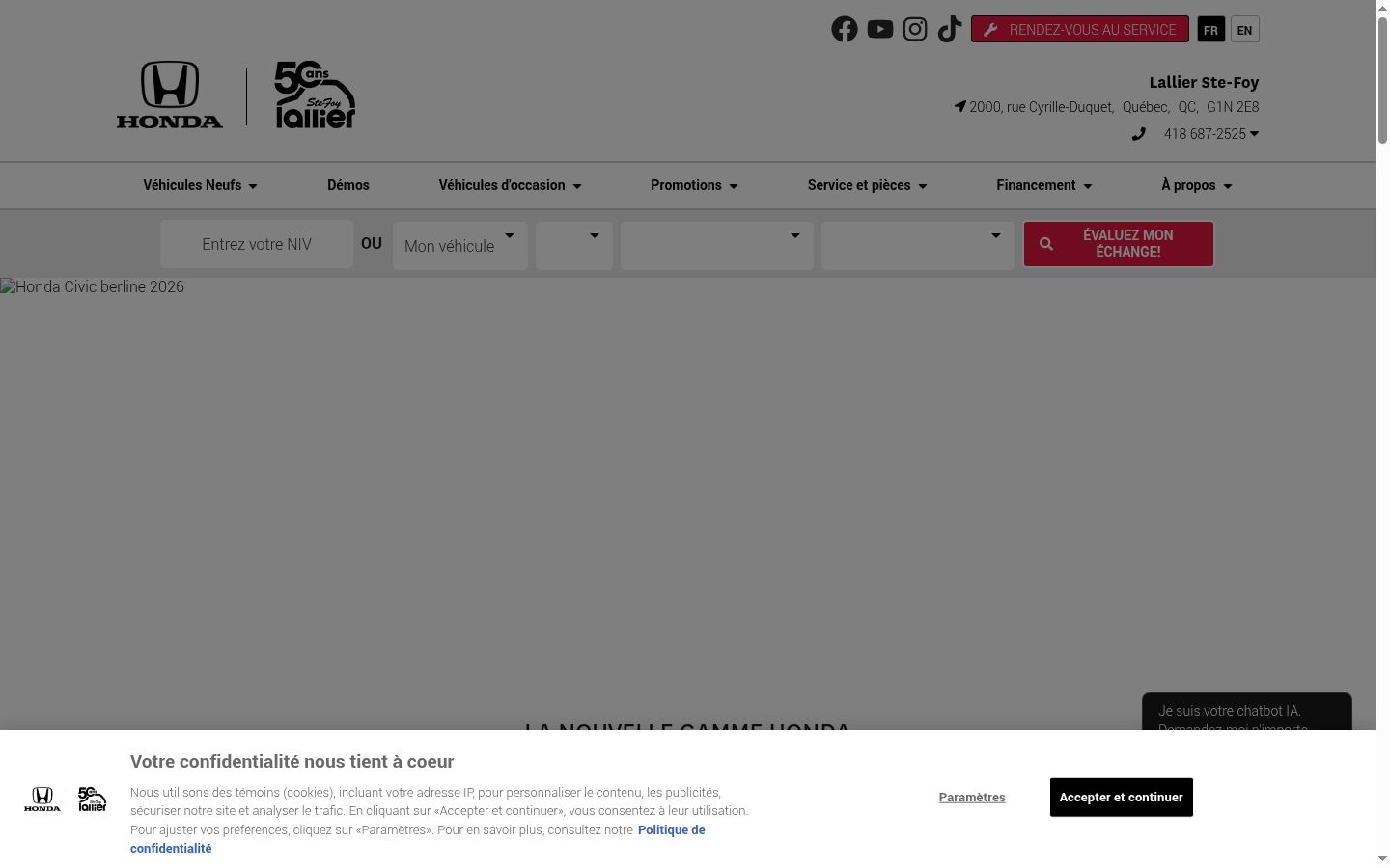 Sutikimo reklamjuostės, rodytos prieš bet kokią sąveiką, ekrano kopija