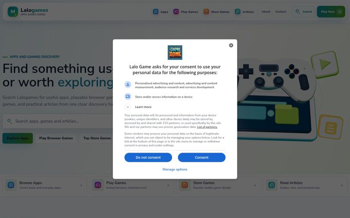 Screenshot of lalogames.com
