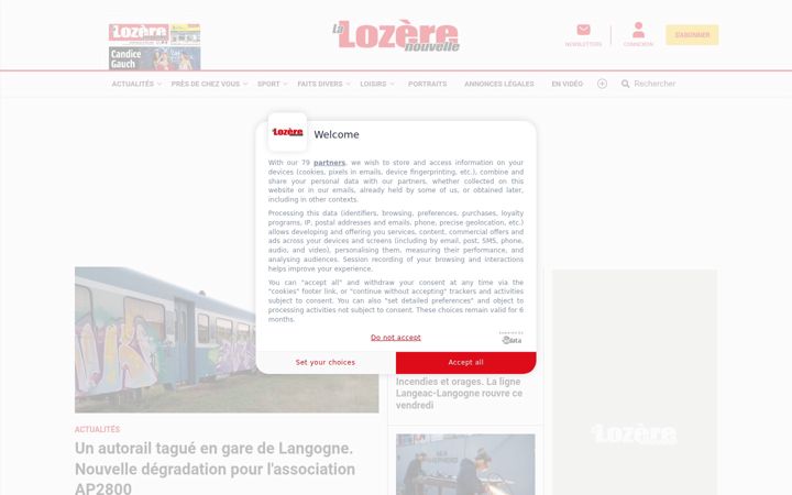 Screenshot of lalozerenouvelle.com