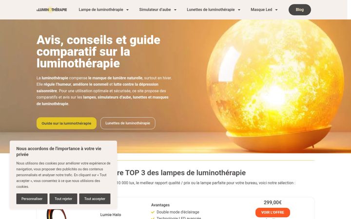 Screenshot of laluminotherapie.fr