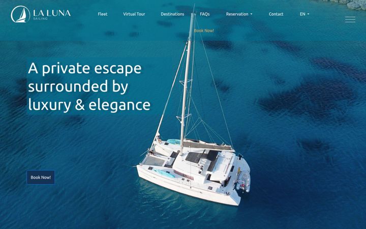 Screenshot of lalunasailing.com