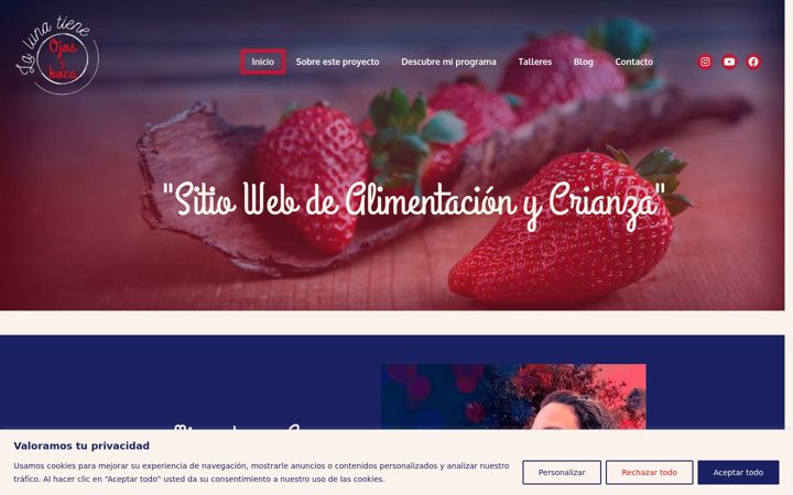 Screenshot of lalunatieneojosyboca.com