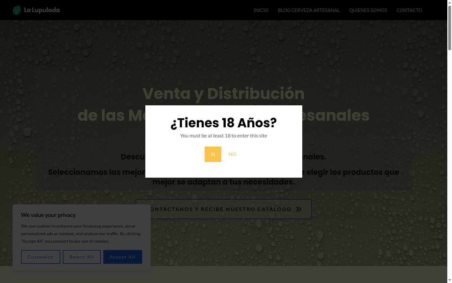 Captura de ecrã do banner de consentimento apresentado antes de qualquer interação