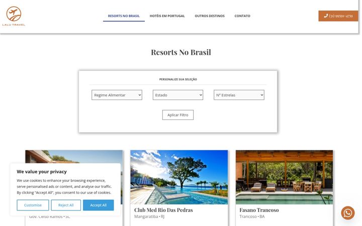 Screenshot of lalutravel.com