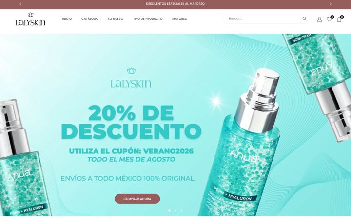 Screenshot of lalyskin.com