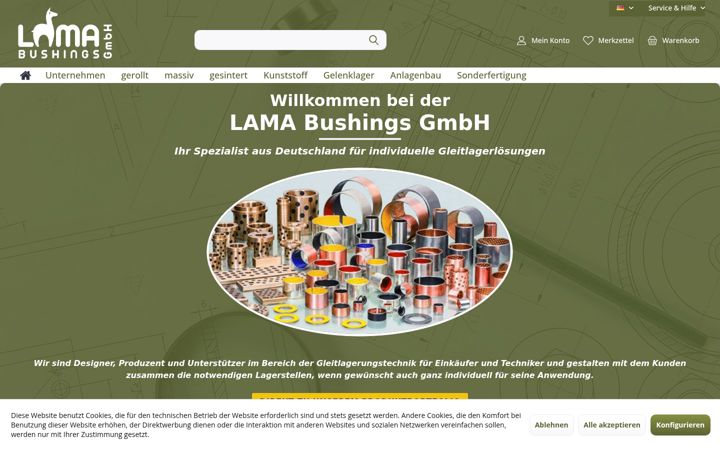 Screenshot of lama-bushings.com