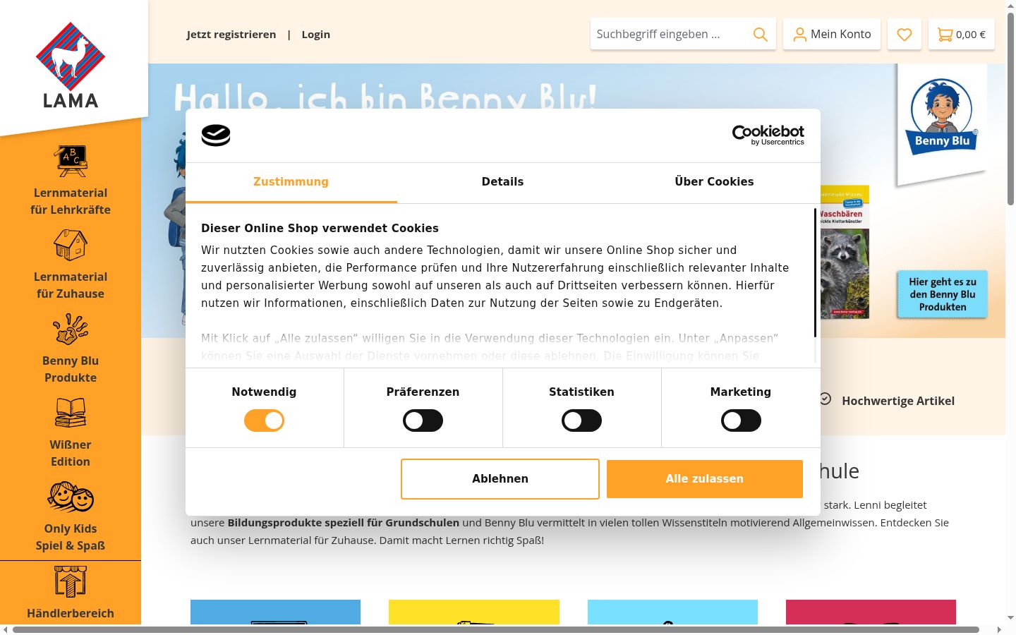 Screenshot tal-banner tal-kunsens muri qabel kwalunkwe interazzjoni