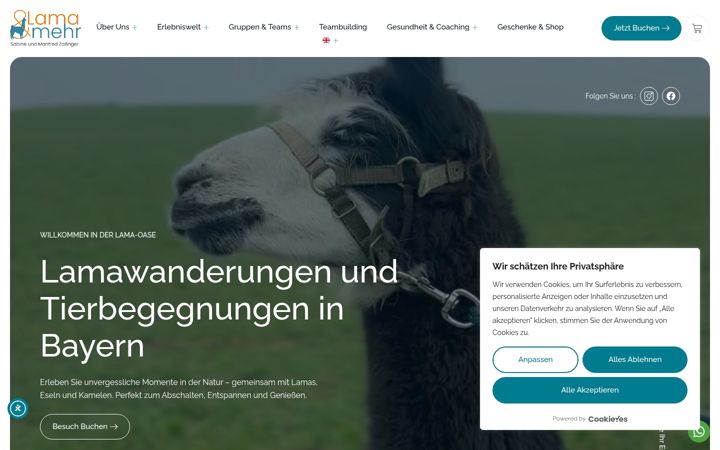 Screenshot of lama-wanderung.com