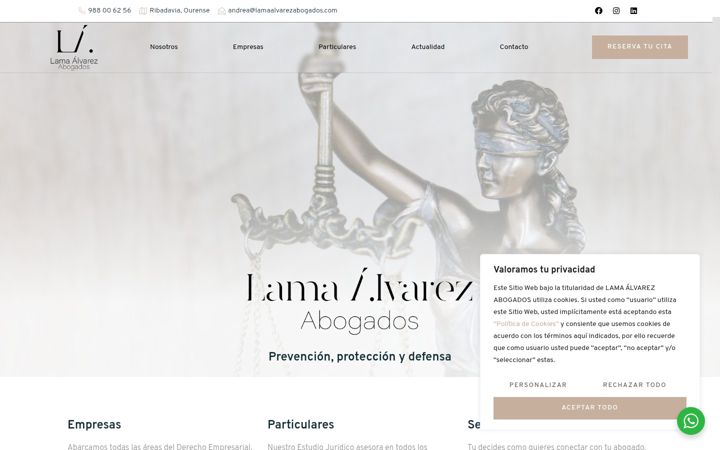 Screenshot of lamaalvarezabogados.com
