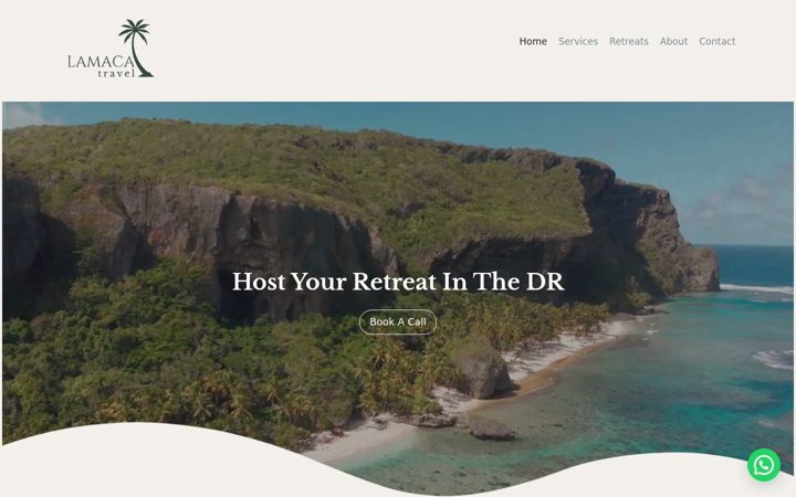 Screenshot of lamacatravel.com