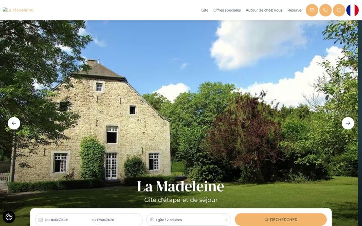 Screenshot of lamadeleinegite.be