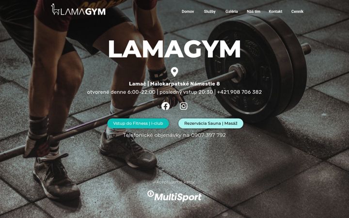 Screenshot of lamagym.sk
