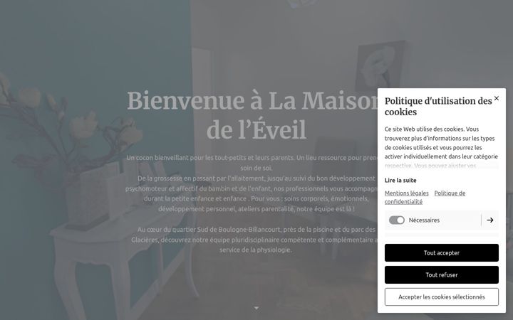 Screenshot of lamaisondeleveil.fr
