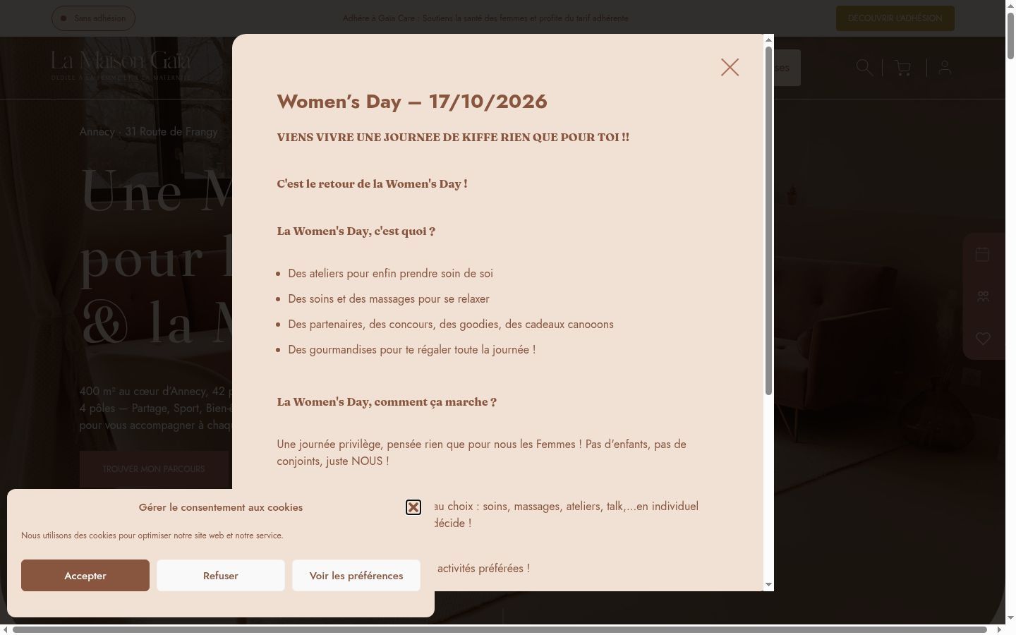 Screenshot del banner di consenso mostrato prima di qualsiasi interazione