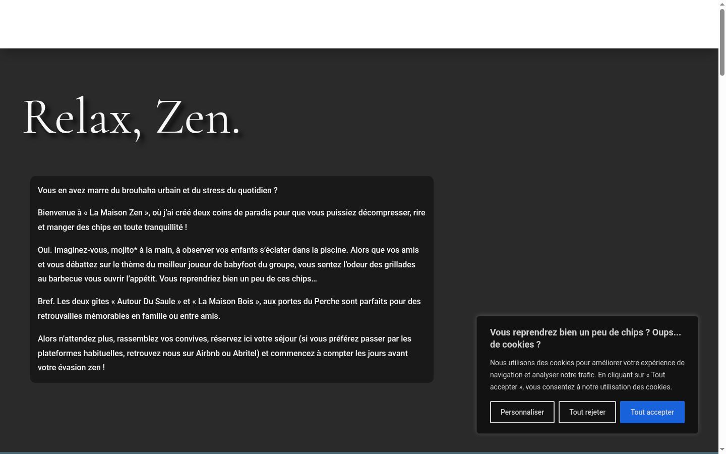 Screenshot des Einwilligungsbanners vor jeglicher Interaktion
