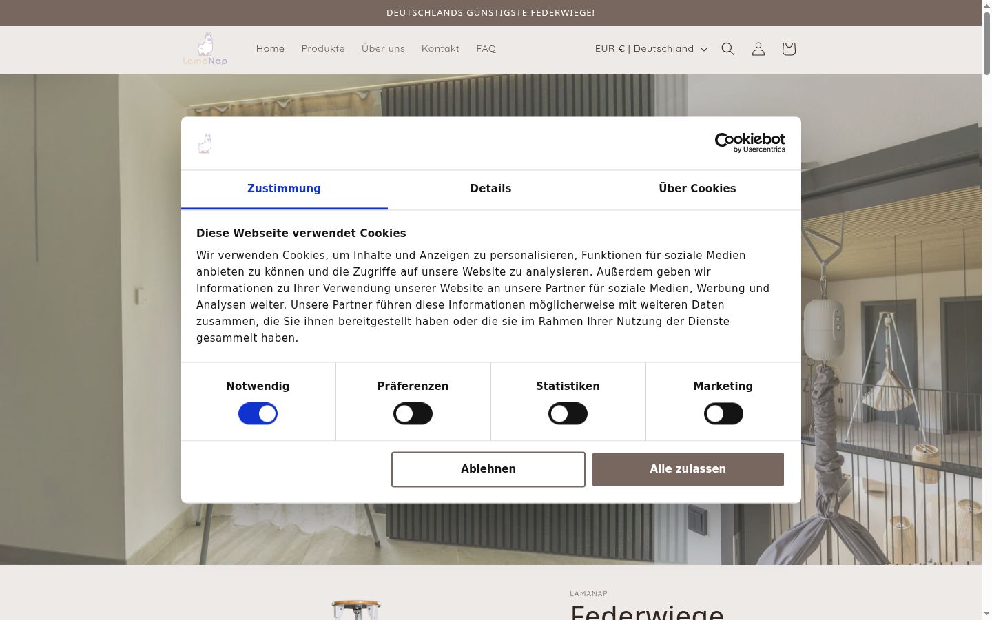 Captură de ecran a bannerului de consimțământ afișat înainte de orice interacțiune