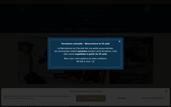 Screenshot of lamanufactureduchocolat.fr