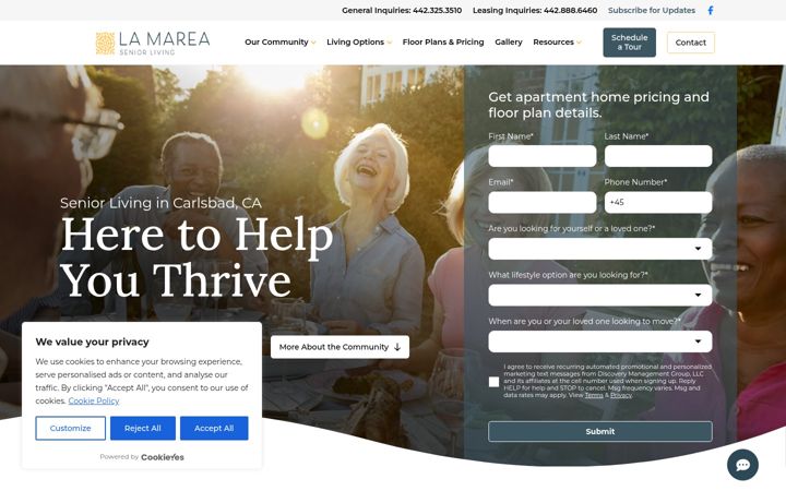 Screenshot of lamareaseniorliving.com