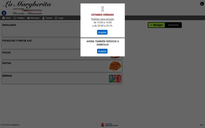 Screenshot of lamargherita.es