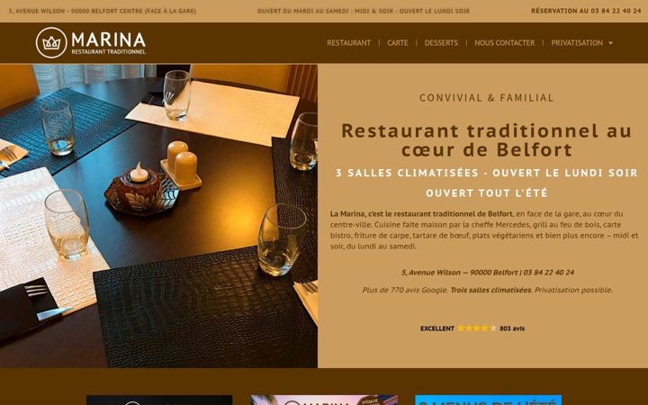 Screenshot of lamarina.restaurant