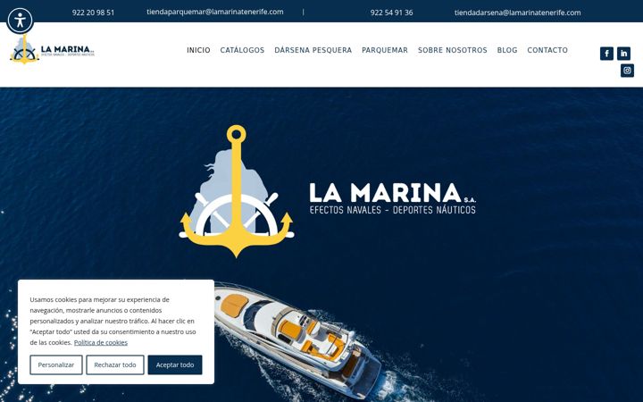 Screenshot of lamarinatenerife.com