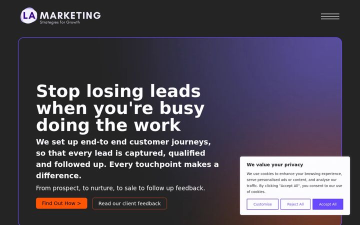 Screenshot of lamarketing.co.uk