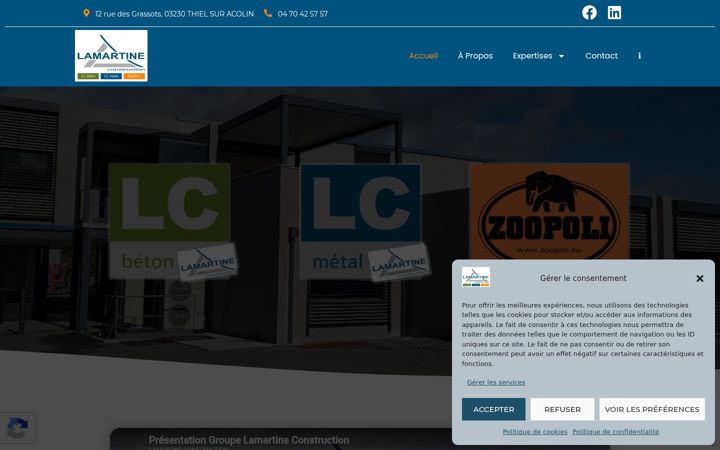 Screenshot of lamartine-construction.com