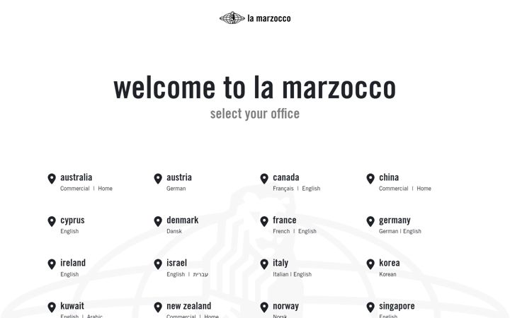 Captura de pantalla de lamarzocco.com