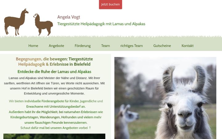 Skärmbild av lamatherapie-bielefeld.com