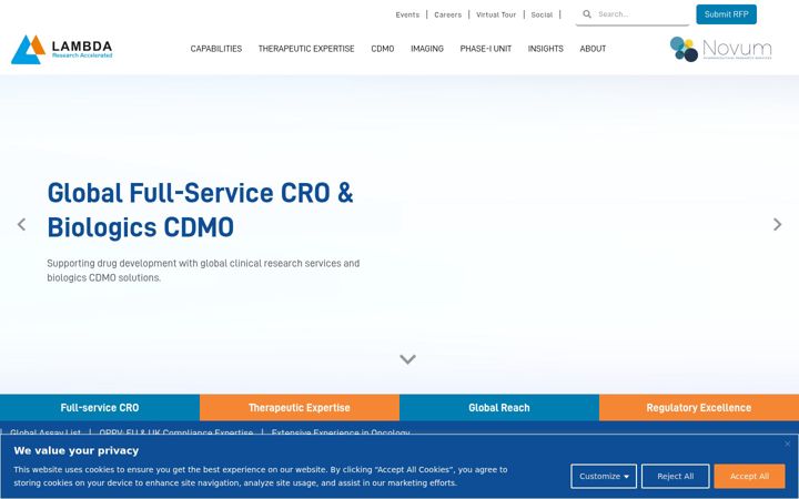 Screenshot of lambda-cro.com