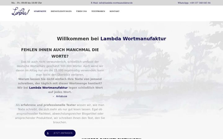 Screenshot of lambda-wortmanufaktur.de