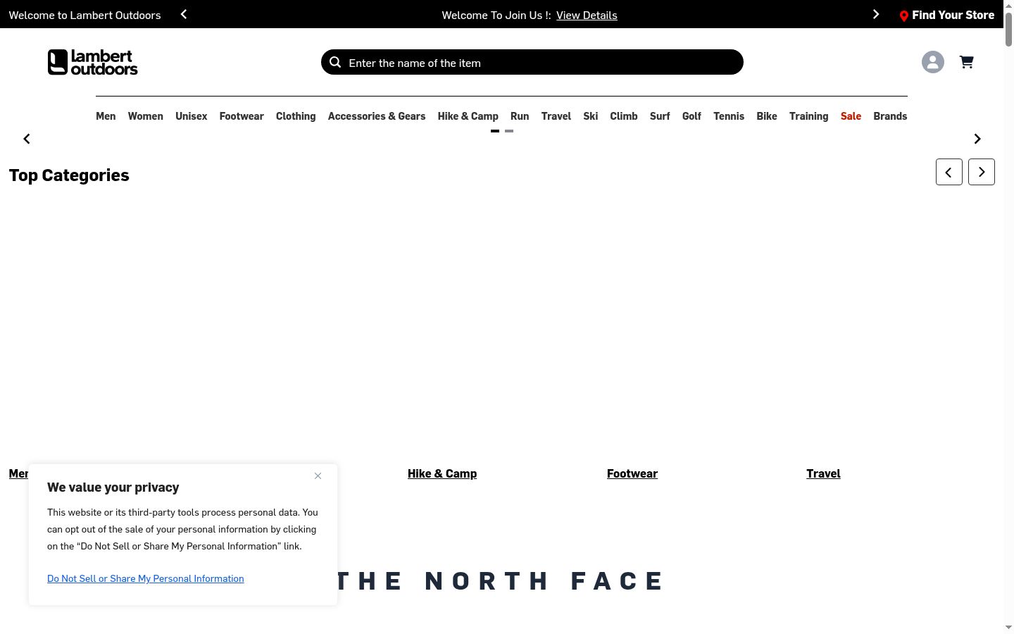 Screenshot del banner di consenso mostrato prima di qualsiasi interazione