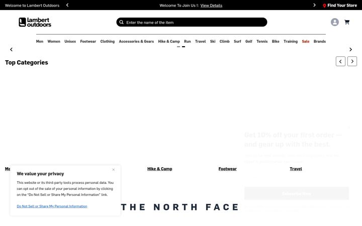 Screenshot of lambert-outdoors.com