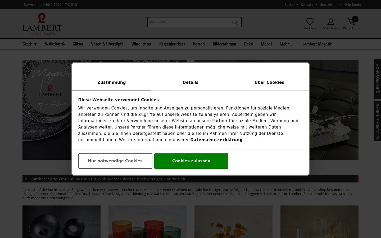 Screenshot del banner di consenso mostrato prima di qualsiasi interazione