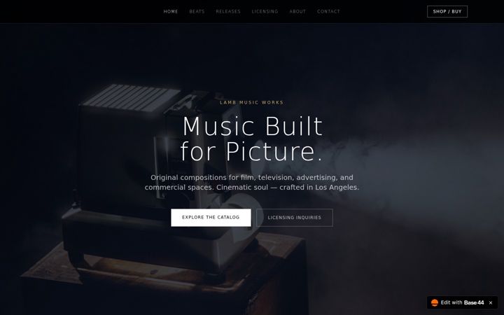 Screenshot of lambmusicworks.com