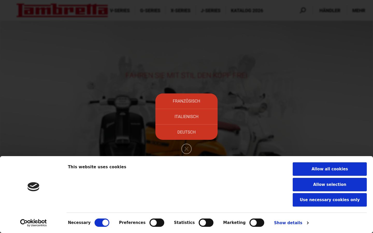 Screenshot des Einwilligungsbanners vor jeglicher Interaktion