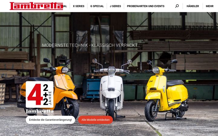 Screenshot of lambrettascooters.de