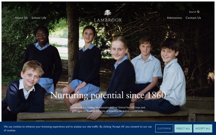 Screenshot of lambrookschool.co.uk