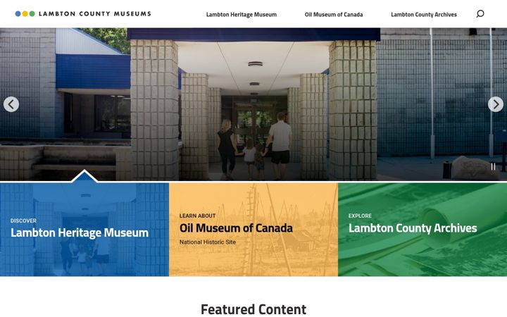 Screenshot of lambtonmuseums.ca