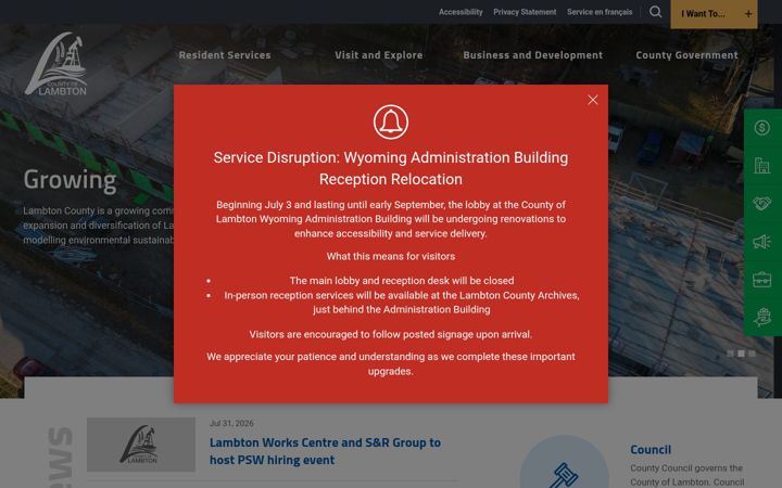Screenshot of lambtononline.ca