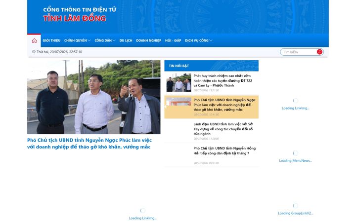 Screenshot of lamdong.gov.vn