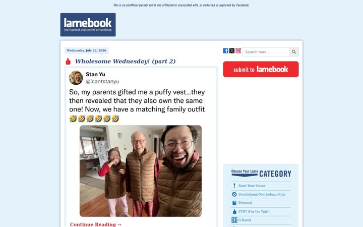 Skærmbillede af lamebook.com