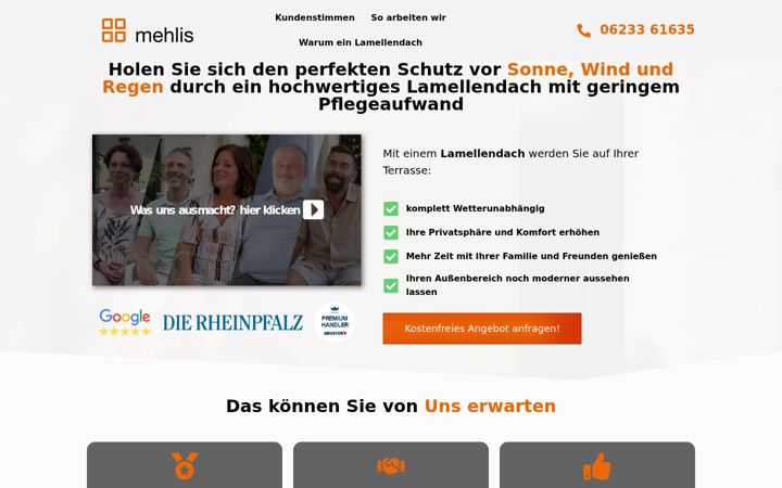 Snimka zaslona za lamellendach-mehlis.de