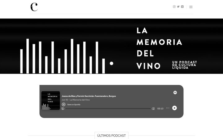 Screenshot of lamemoriadelvino.com