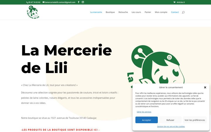 Screenshot of lamerceriedelili.fr