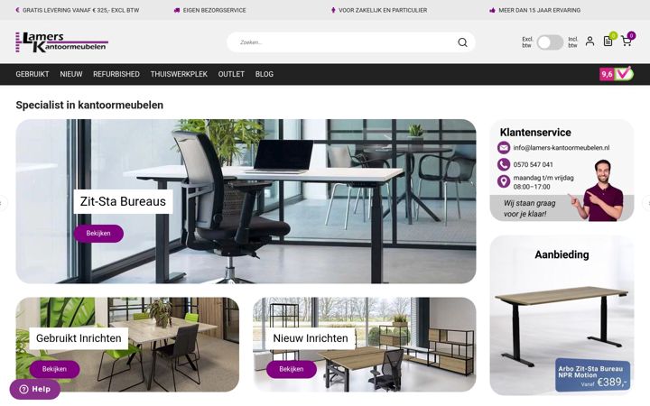 Screenshot of lamers-kantoormeubelen.nl